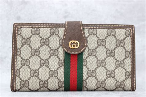 gucci wallet brown and white|Gucci wallet black leather.